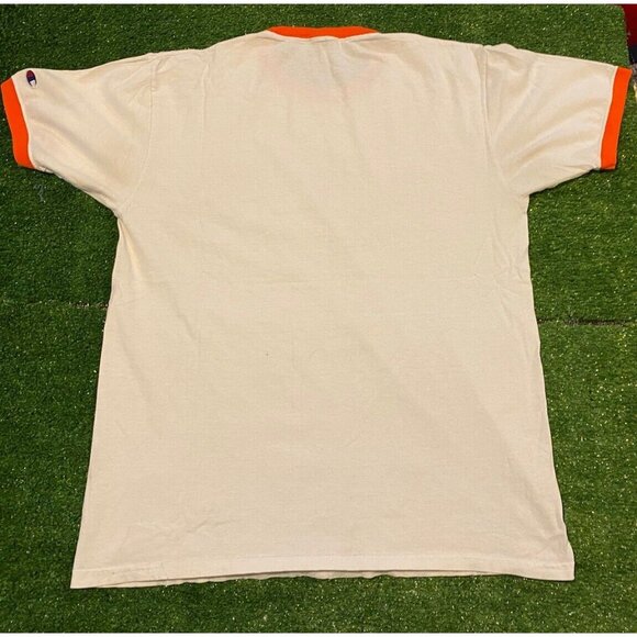 Vintage Oklahoma State Cowboys shirt mens large Champion 90s white orange X - Picture 8 of 10